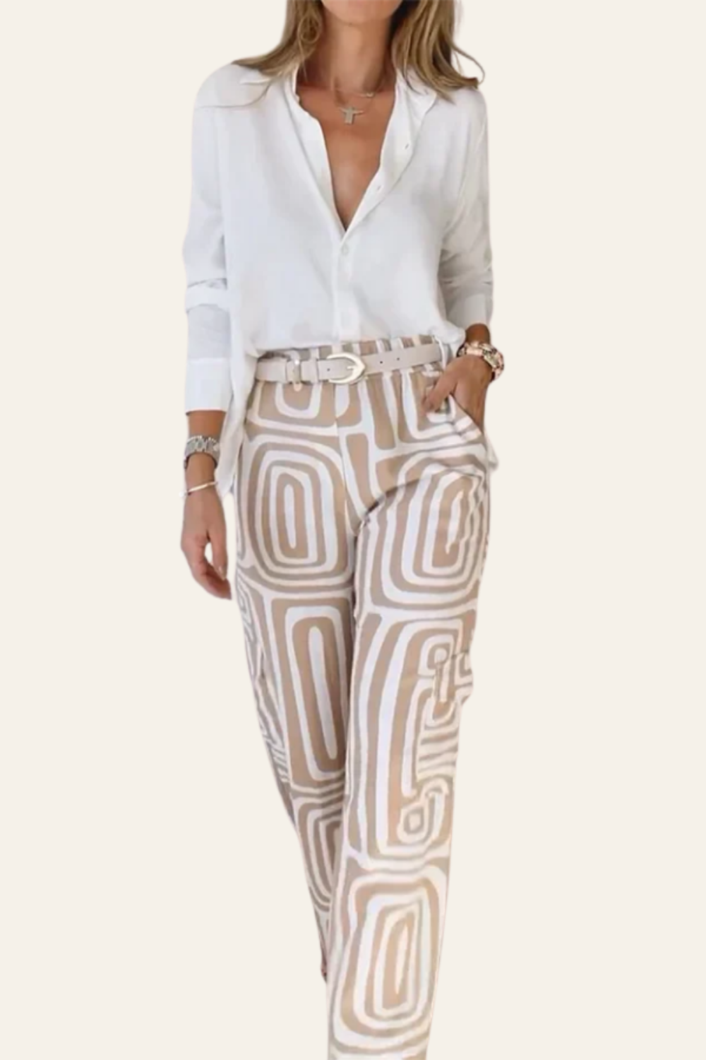 ZADIYA™ | STYLISH TROUSER SET WITH BLOUSE & BELT