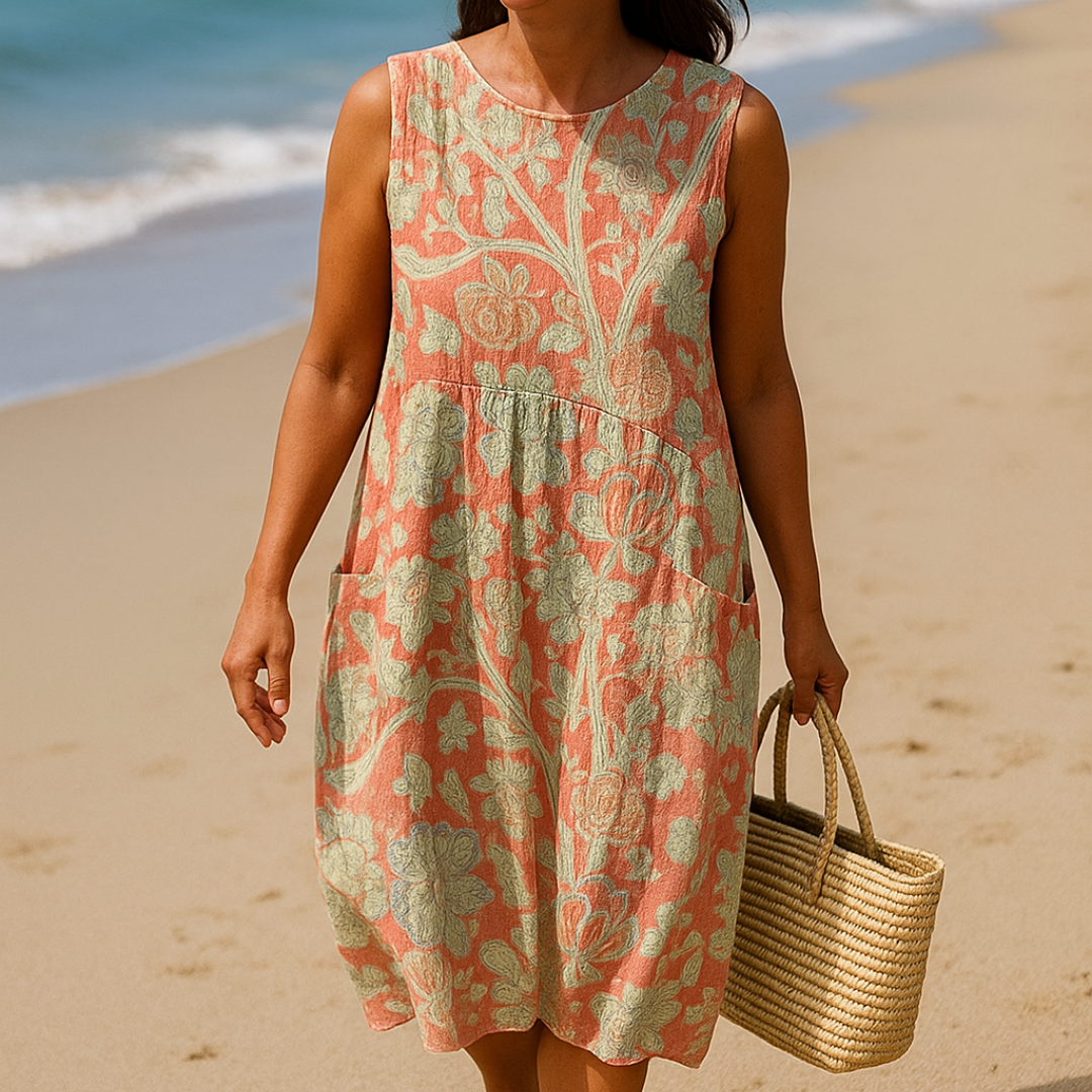 ZADIYA™ | VINTAGE-INSPIRED FLORAL PRINT DRESS