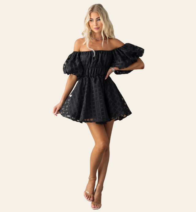 ZADIYA™ | PUFF-SLEEVE MINI DRESS