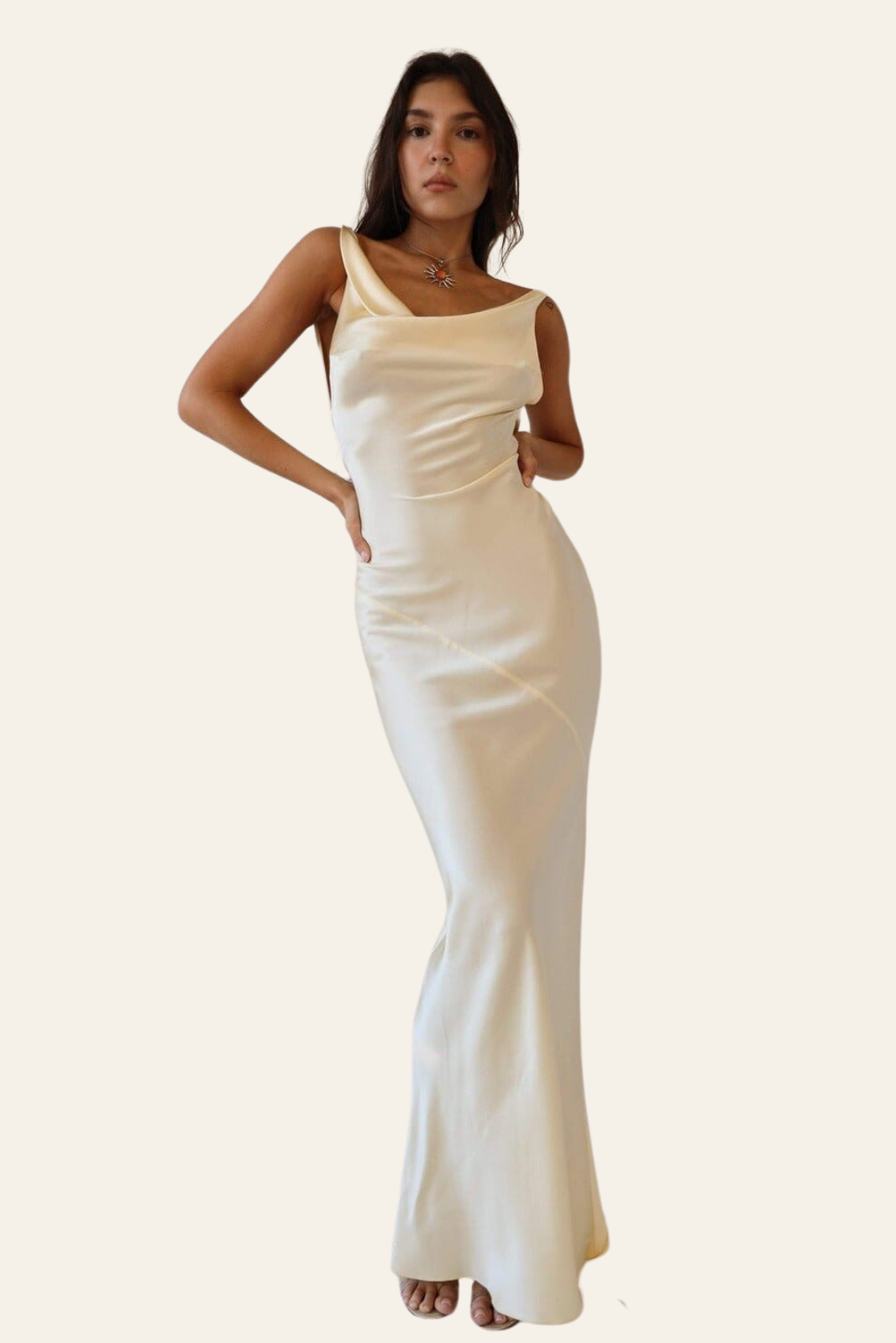 ZADIYA™ | SILK OPEN-BACK MAXI DRESS