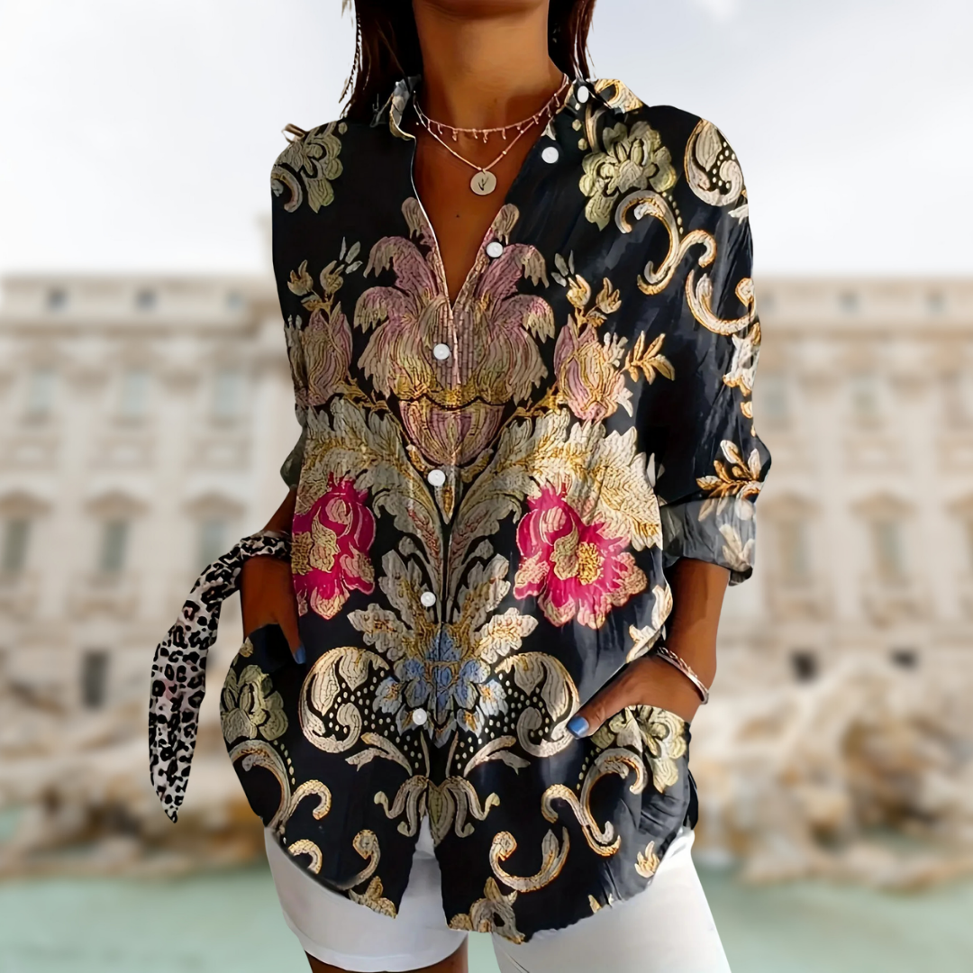 ZADIYA™ | BAROQUE FLORAL BLOUSE