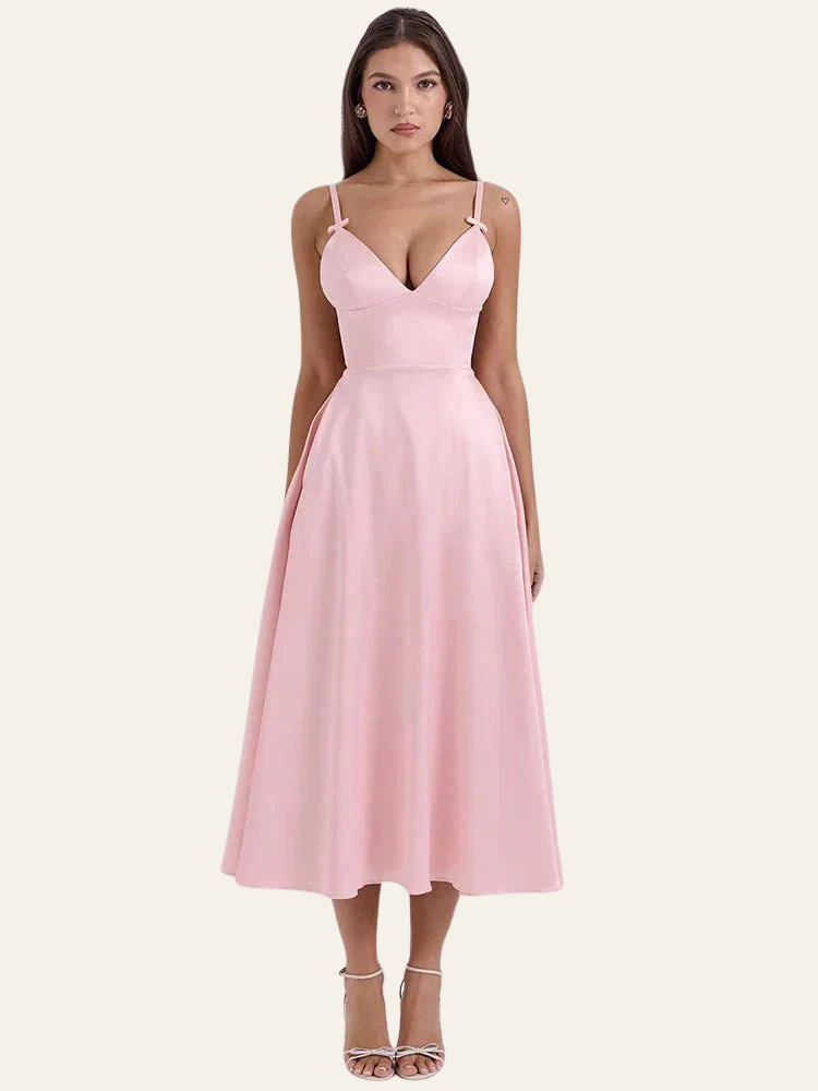 ZADIYA™ | SATIN SPAGHETTI STRAP DRESS