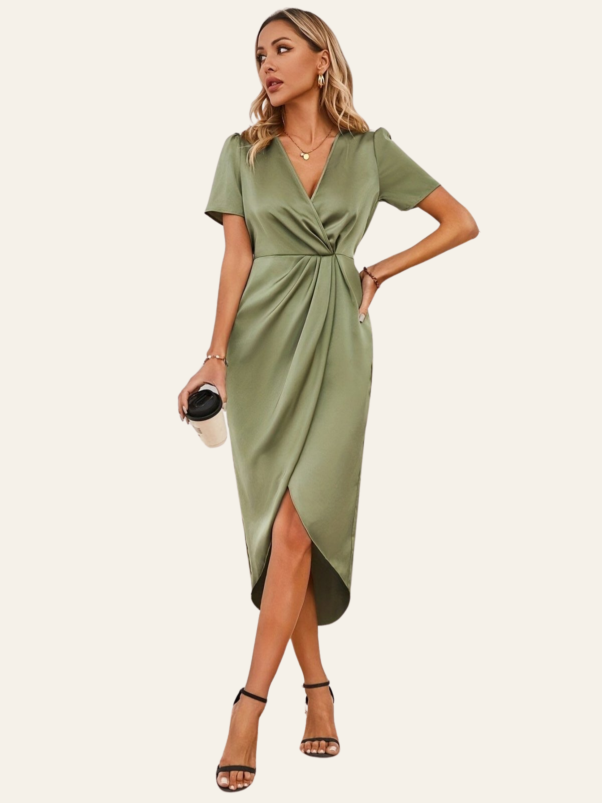ZADIYA™ | SATIN WRAP DRESS