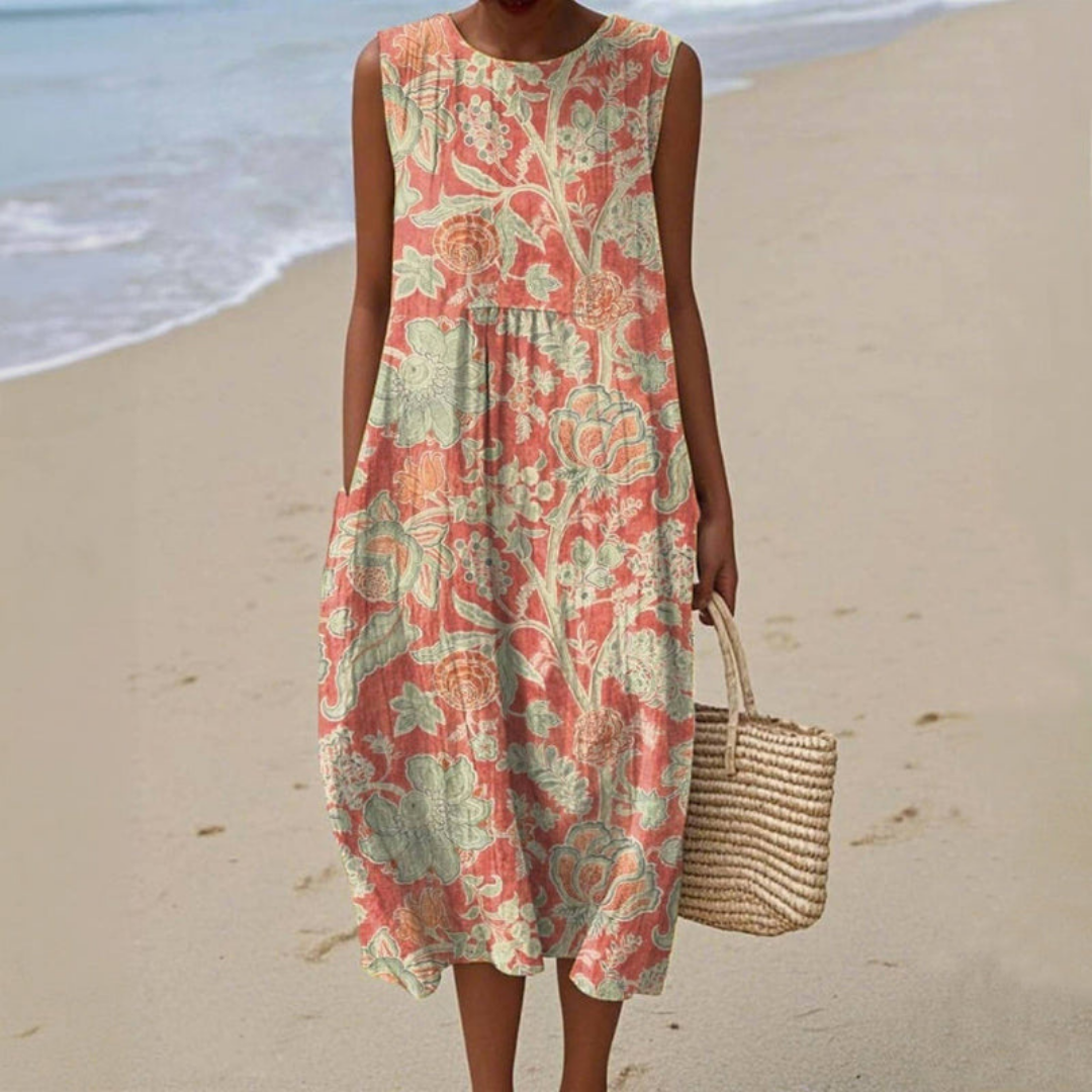 ZADIYA™ | VINTAGE-INSPIRED FLORAL PRINT DRESS