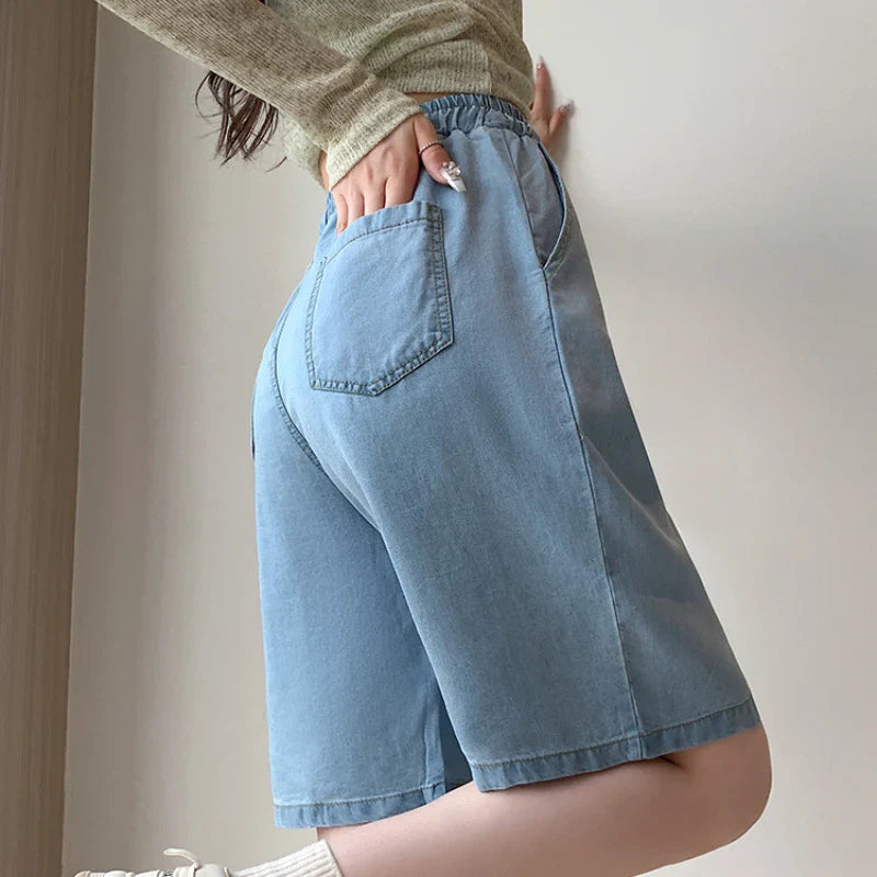 ZADIYA™ | Tencel High Waist Wide-Leg Shorts