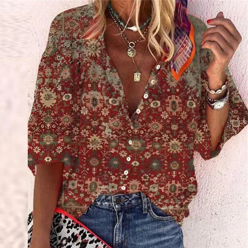 ZADIYA™ |  VINTAGE BUTTON BLOUSE
