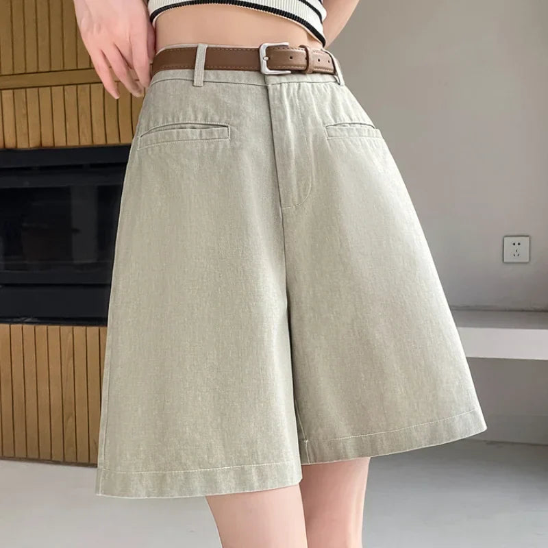 ZADIYA™ | Cotton-Linen High Waist Shorts