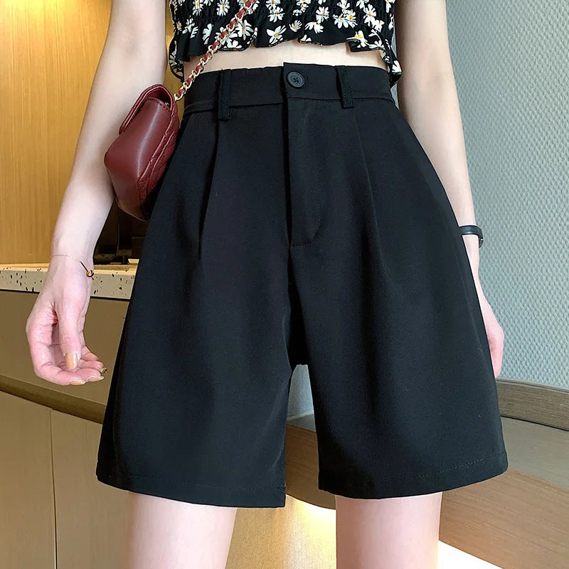 ZADIYA™ | Classic High Waist Suit Shorts