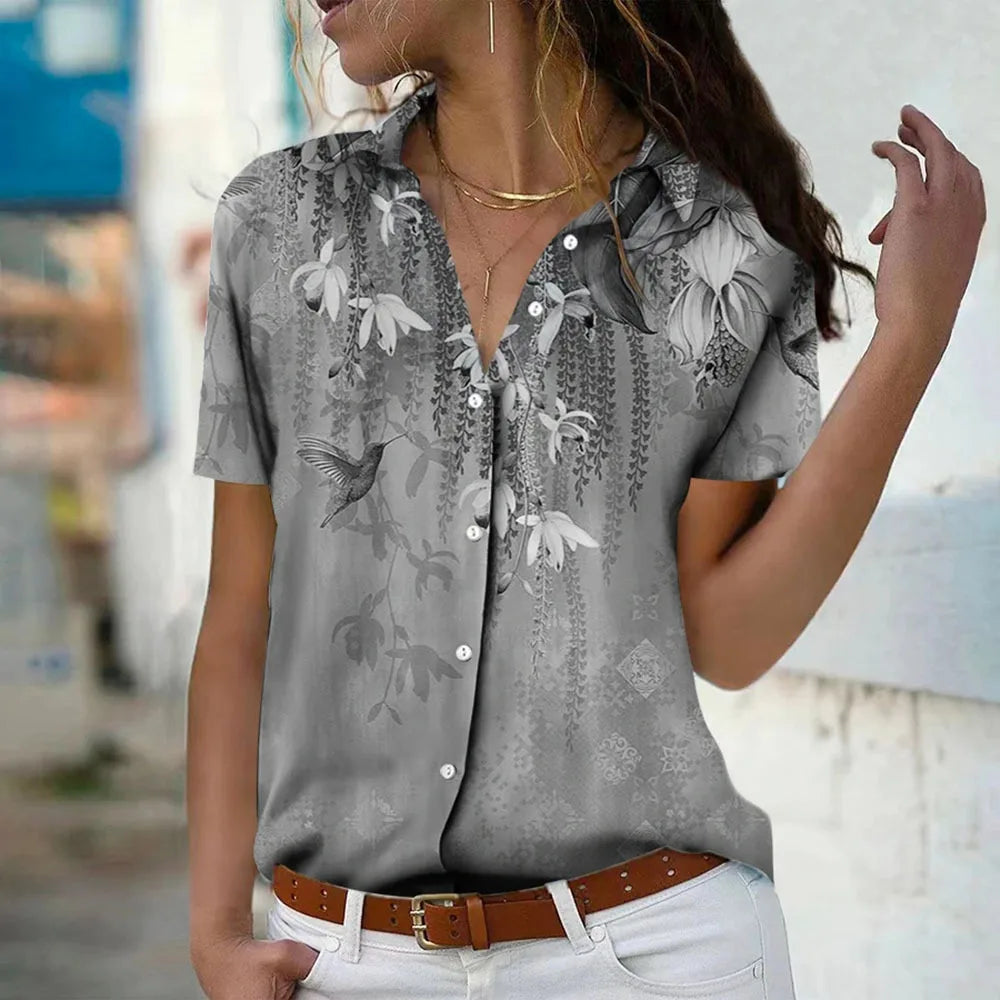ZADIYA™ | Floral Short Sleeve Shirt