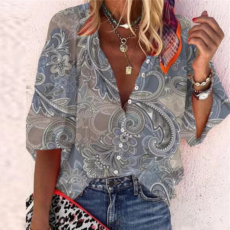 ZADIYA™ |  VINTAGE BUTTON BLOUSE