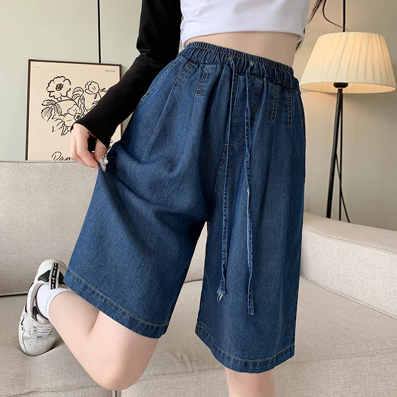 ZADIYA™ | Tencel High Waist Wide-Leg Shorts