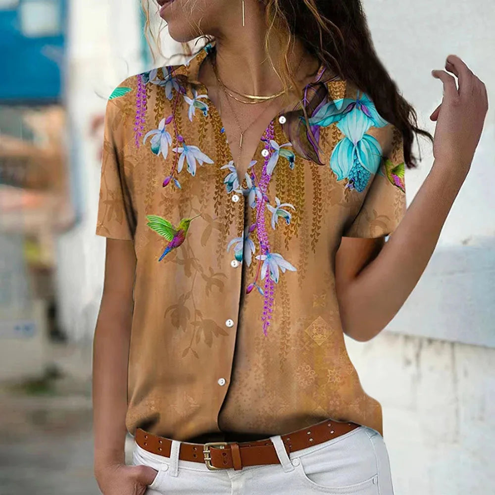 ZADIYA™ | Floral Short Sleeve Shirt