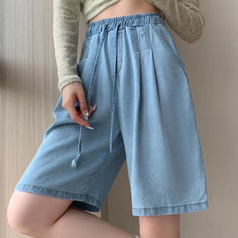 ZADIYA™ | Tencel High Waist Wide-Leg Shorts
