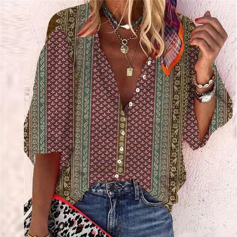 ZADIYA™ |  VINTAGE BUTTON BLOUSE