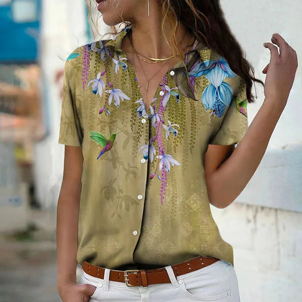 ZADIYA™ | Floral Short Sleeve Shirt