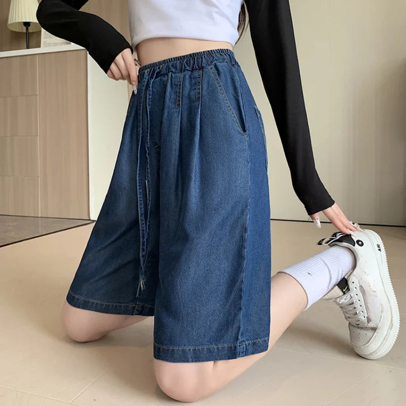 ZADIYA™ | Tencel High Waist Wide-Leg Shorts