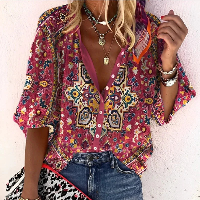 ZADIYA™ |  VINTAGE BUTTON BLOUSE