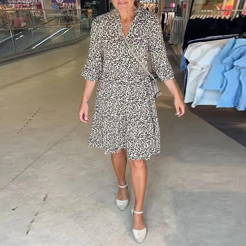 ZADIYA™ | FLOWING LEOPARD PRINT DRESS