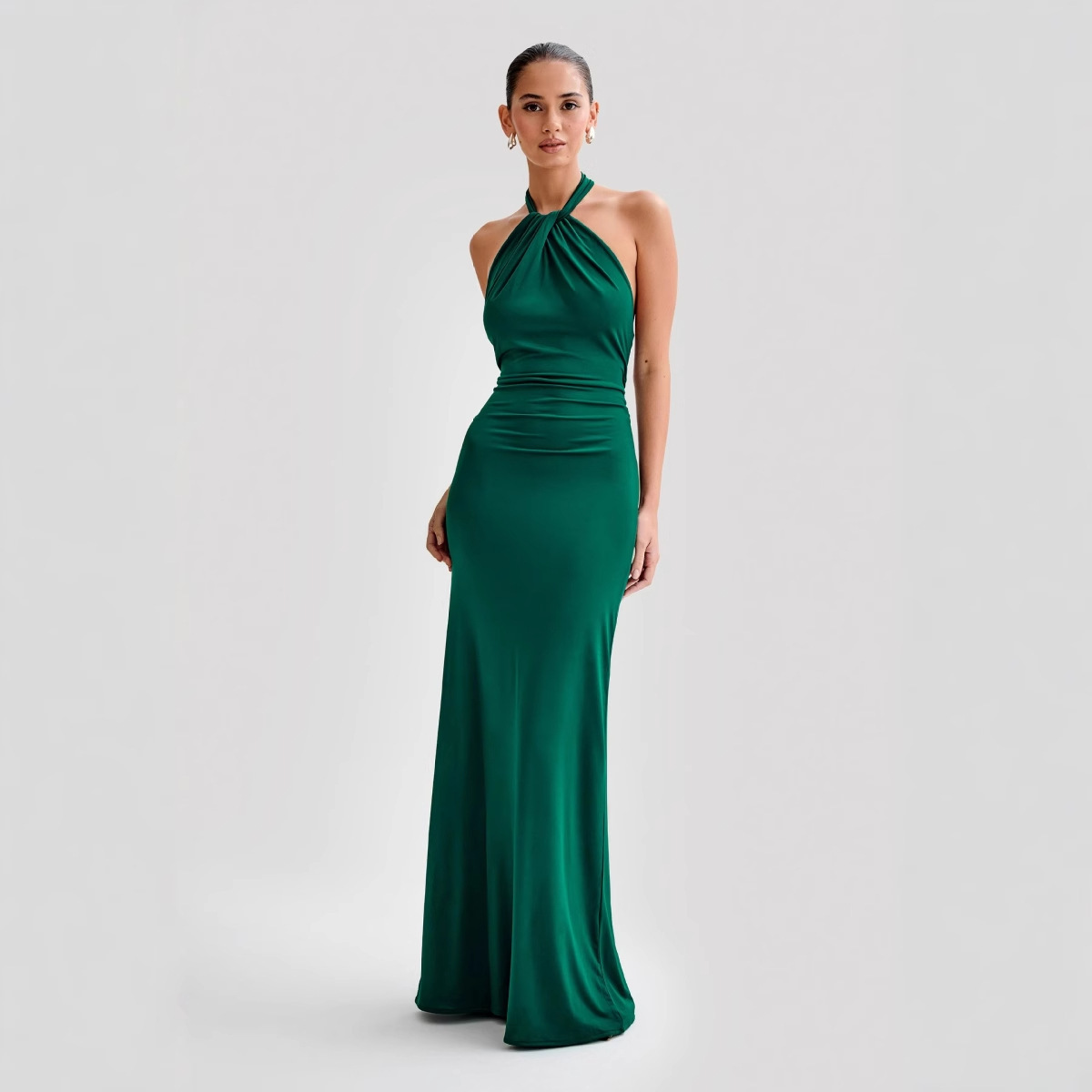 ZADIYA™ | Halterneck Silk Dress