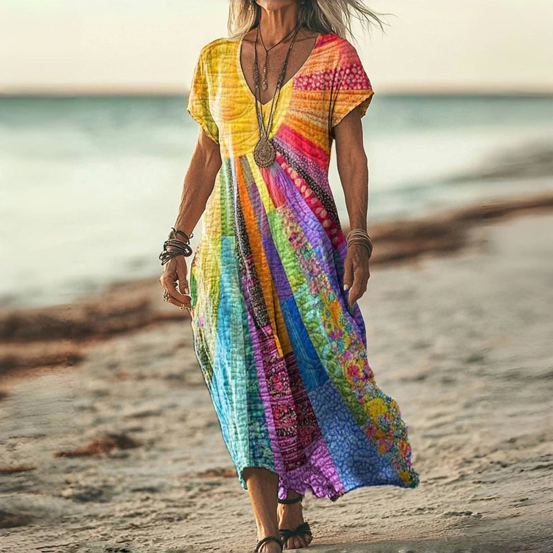 ZADIYA™ | COLOURFUL CASUAL DRESS