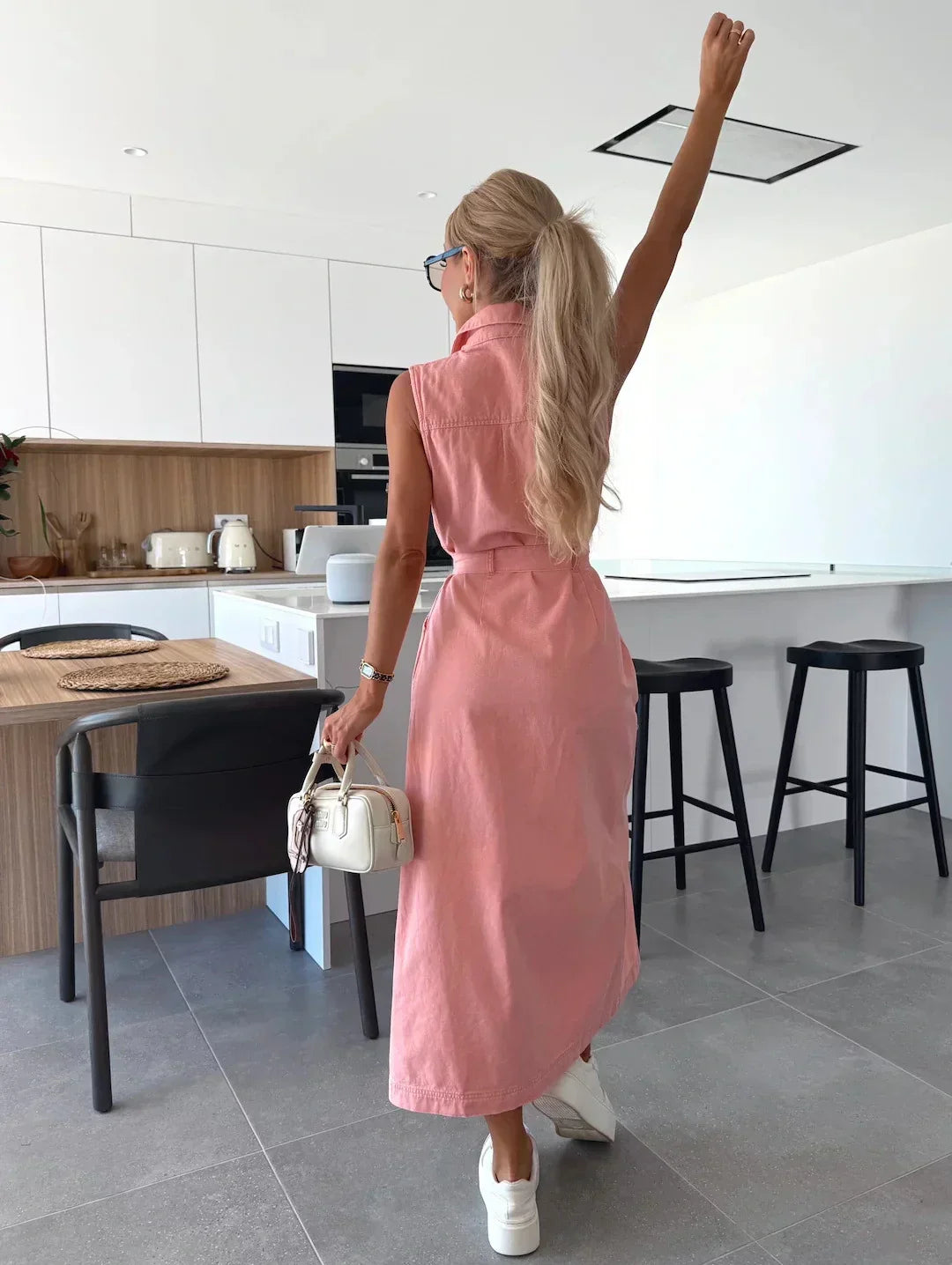 ZADIYA™ | STRUCTURED MAXI DENIM DRESS
