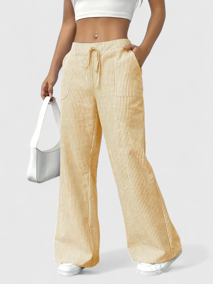 ZADIYA™ | Wide-Leg Striped Trousers