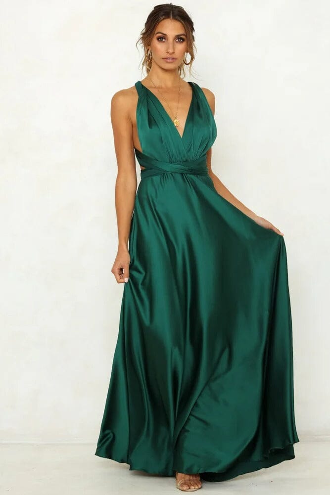 ZADIYA™ | ELEGANT SATIN MAXI DRESS