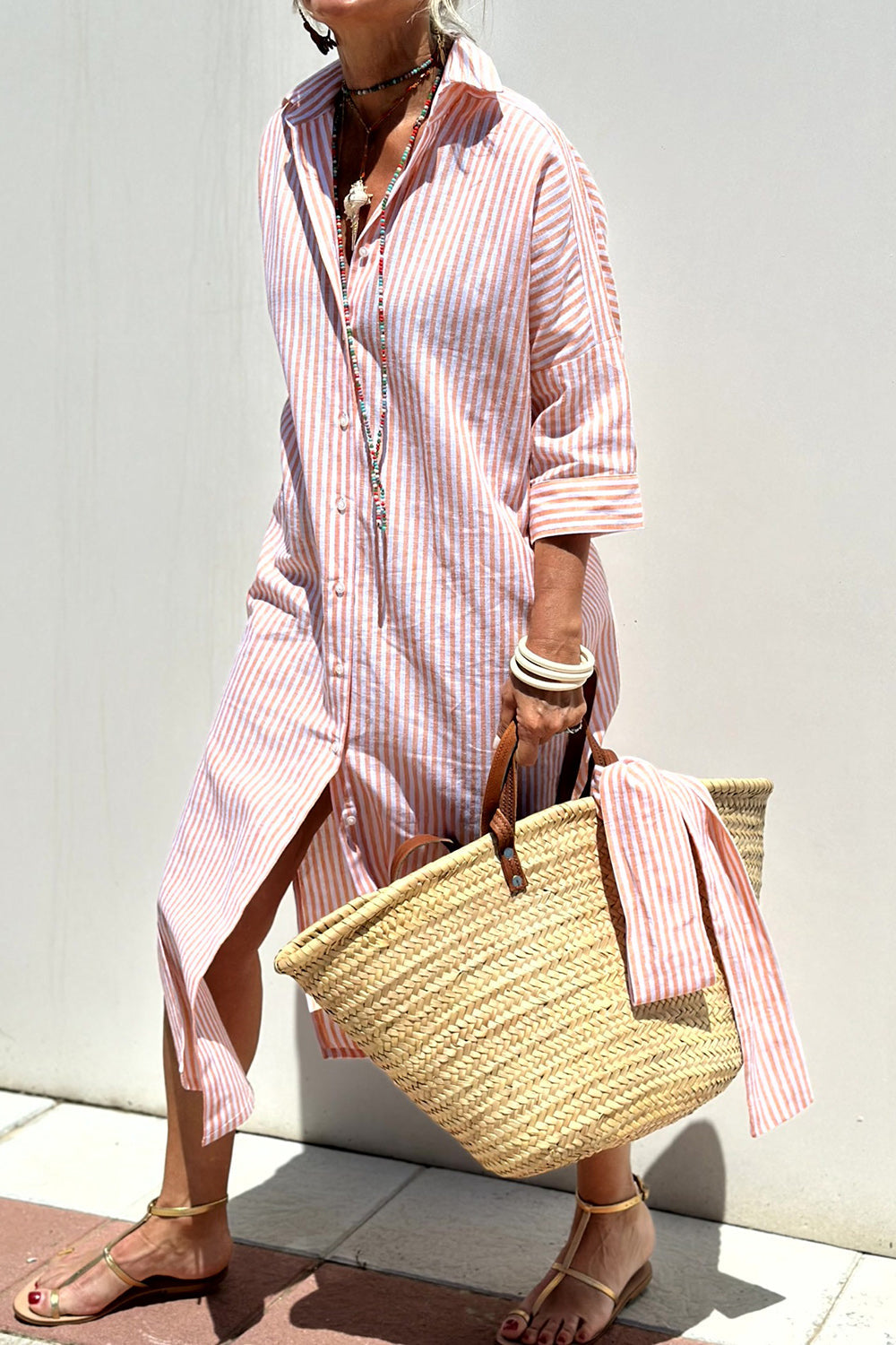 ZADIYA™ | STRIPED SHIRT DRESS WITH REFINED COMFORT & CLASSIC STYLE