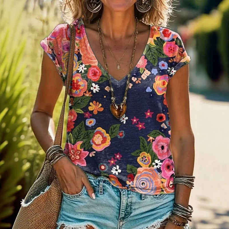 ZADIYA™ | FLORAL PRINT T-SHIRT