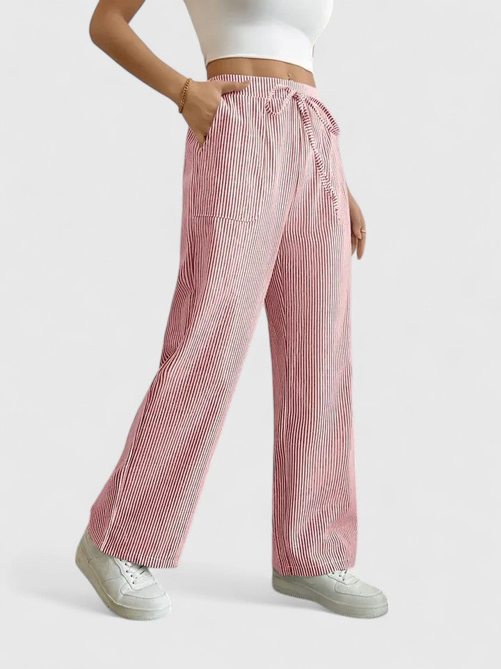 ZADIYA™ | Wide-Leg Striped Trousers