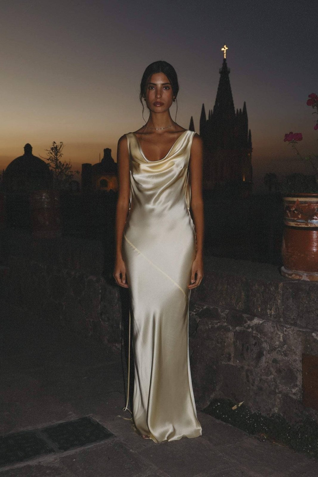 ZADIYA™ | SILK OPEN-BACK MAXI DRESS