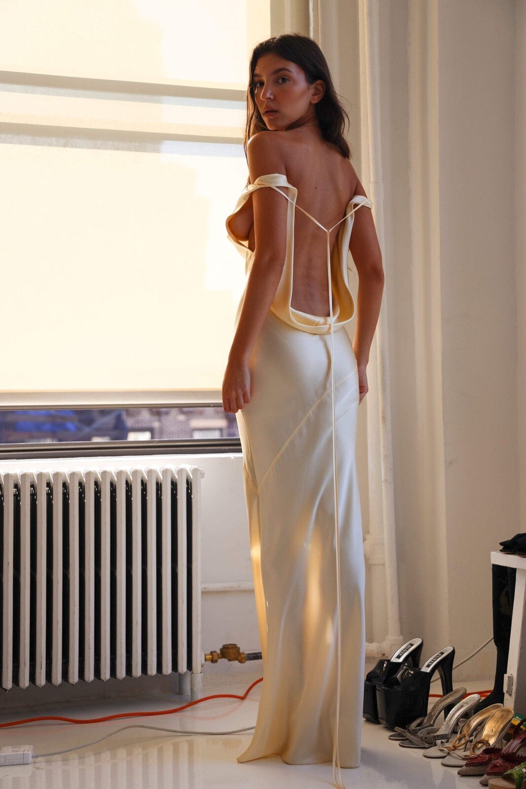 ZADIYA™ | SILK OPEN-BACK MAXI DRESS
