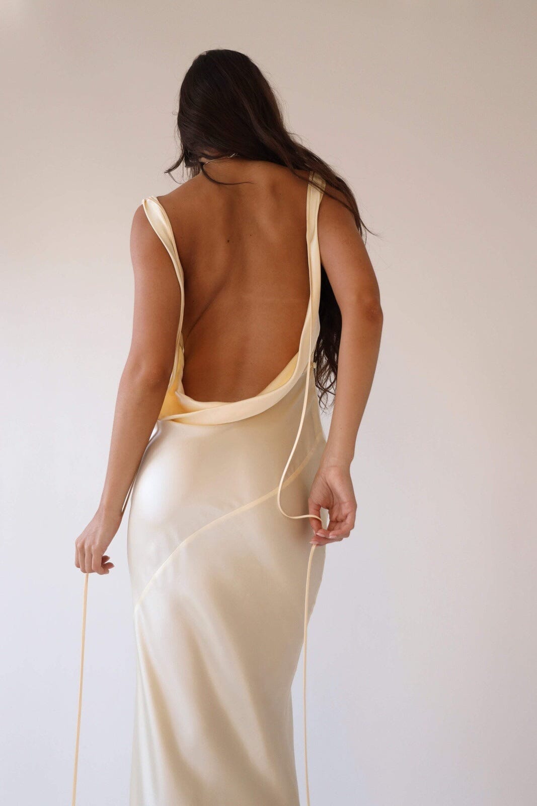 ZADIYA™ | SILK OPEN-BACK MAXI DRESS