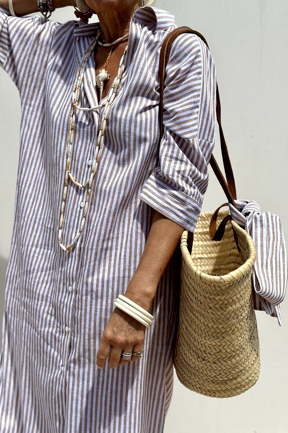 ZADIYA™ | STRIPED SHIRT DRESS WITH REFINED COMFORT & CLASSIC STYLE