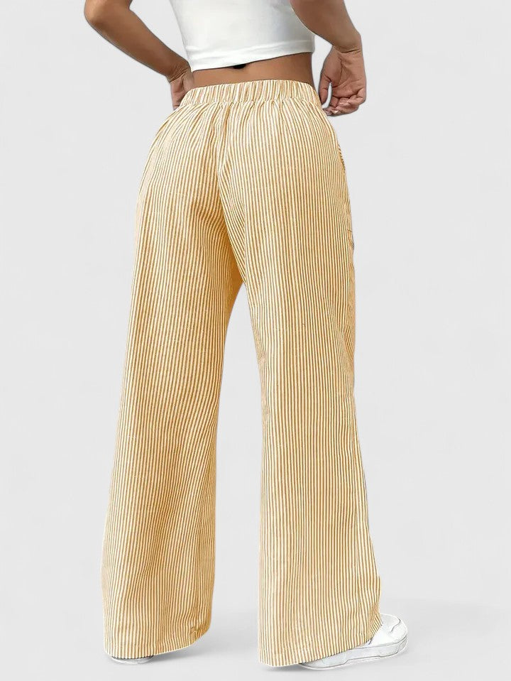 ZADIYA™ | Wide-Leg Striped Trousers