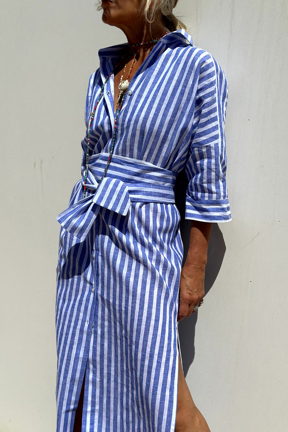 ZADIYA™ | STRIPED SHIRT DRESS WITH REFINED COMFORT & CLASSIC STYLE