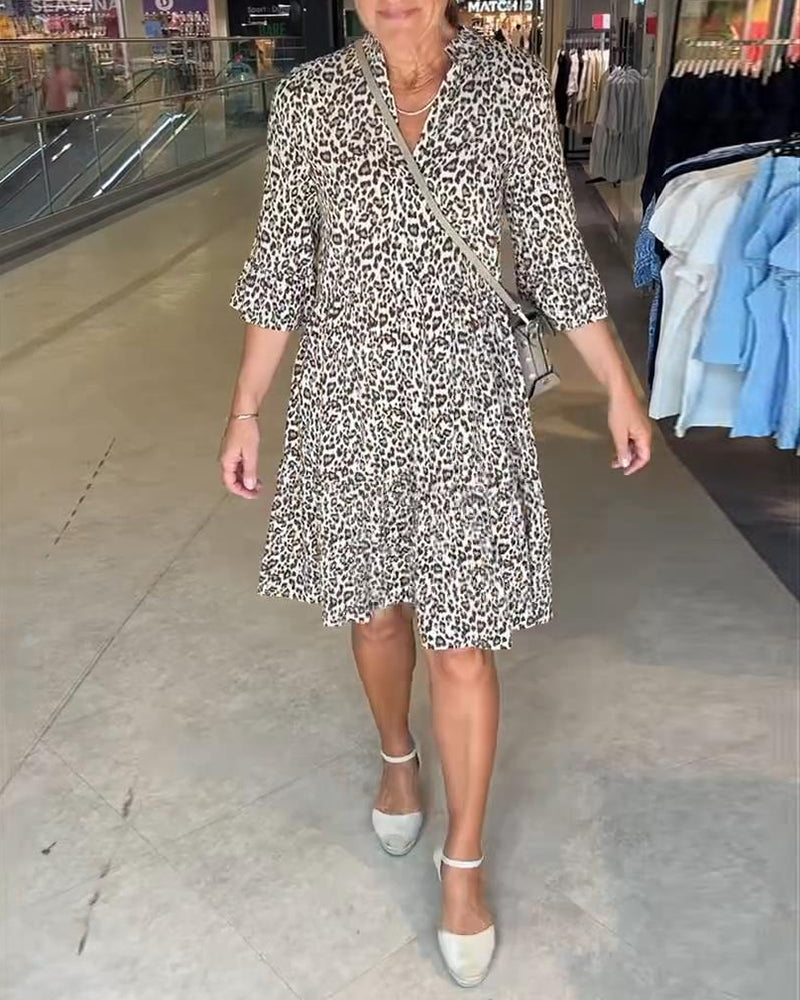 ZADIYA™ | FLOWING LEOPARD PRINT DRESS
