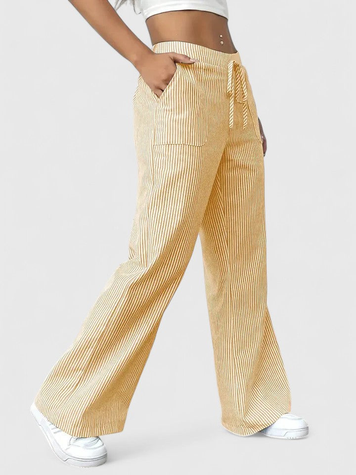 ZADIYA™ | Wide-Leg Striped Trousers