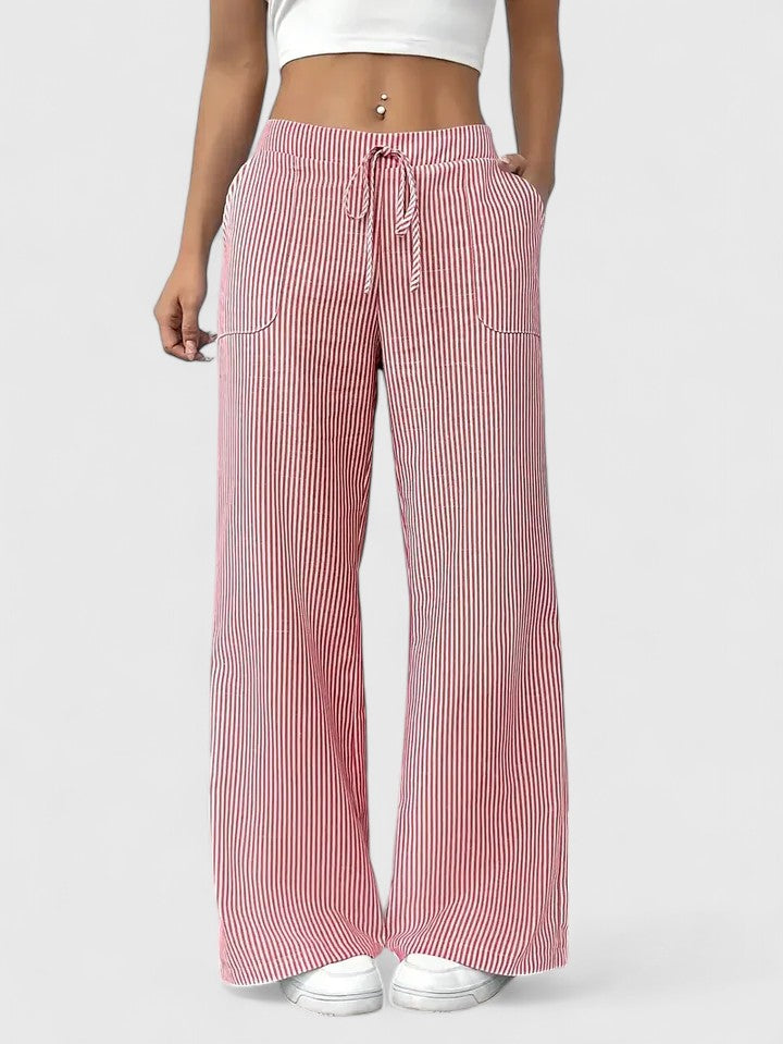 ZADIYA™ | Wide-Leg Striped Trousers