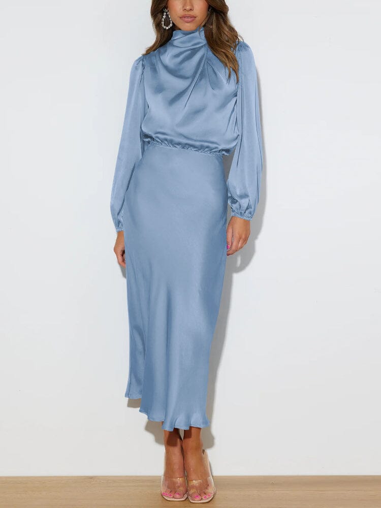 ZADIYA™ | SILK LONG SLEEVE DRESS