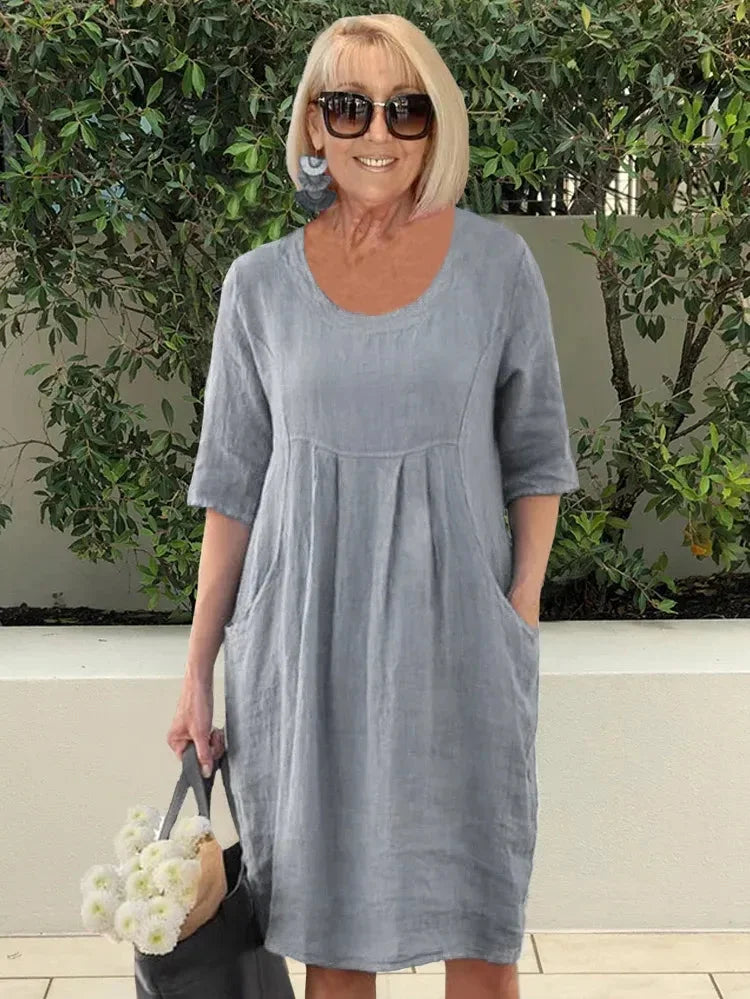 ZADIYA™ | LIGHTWEIGHT COTTON DRESS WITH POCKETS