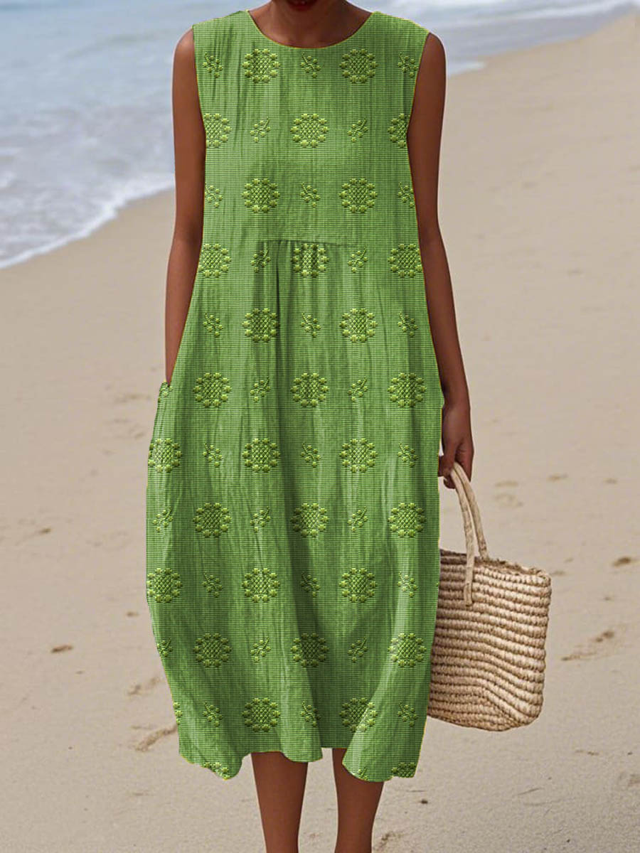 ZADIYA™ | SLEEVELESS DRESS WITH POCKETS
