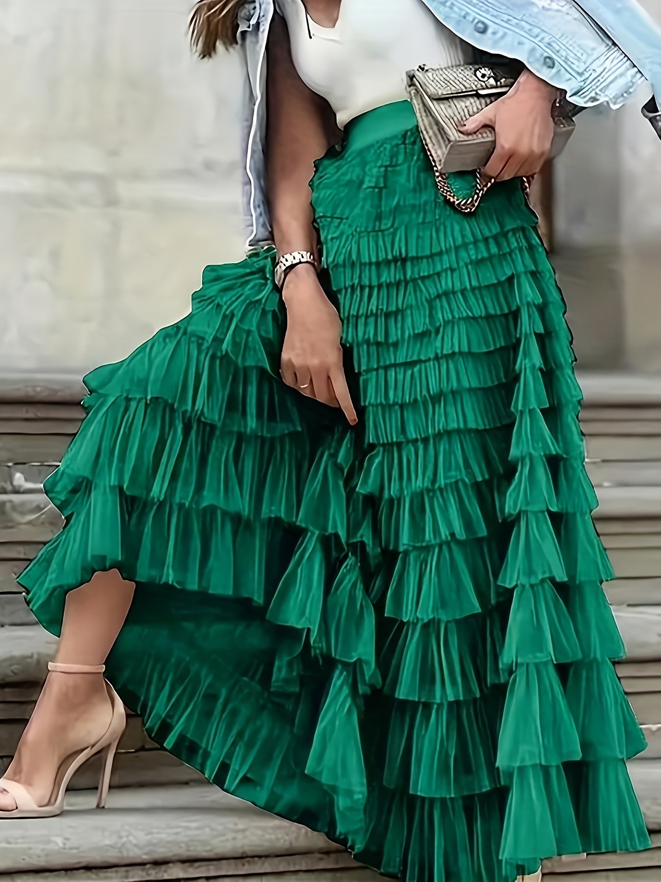 ZADIYA™ | Cascade Layered Hem Skirt