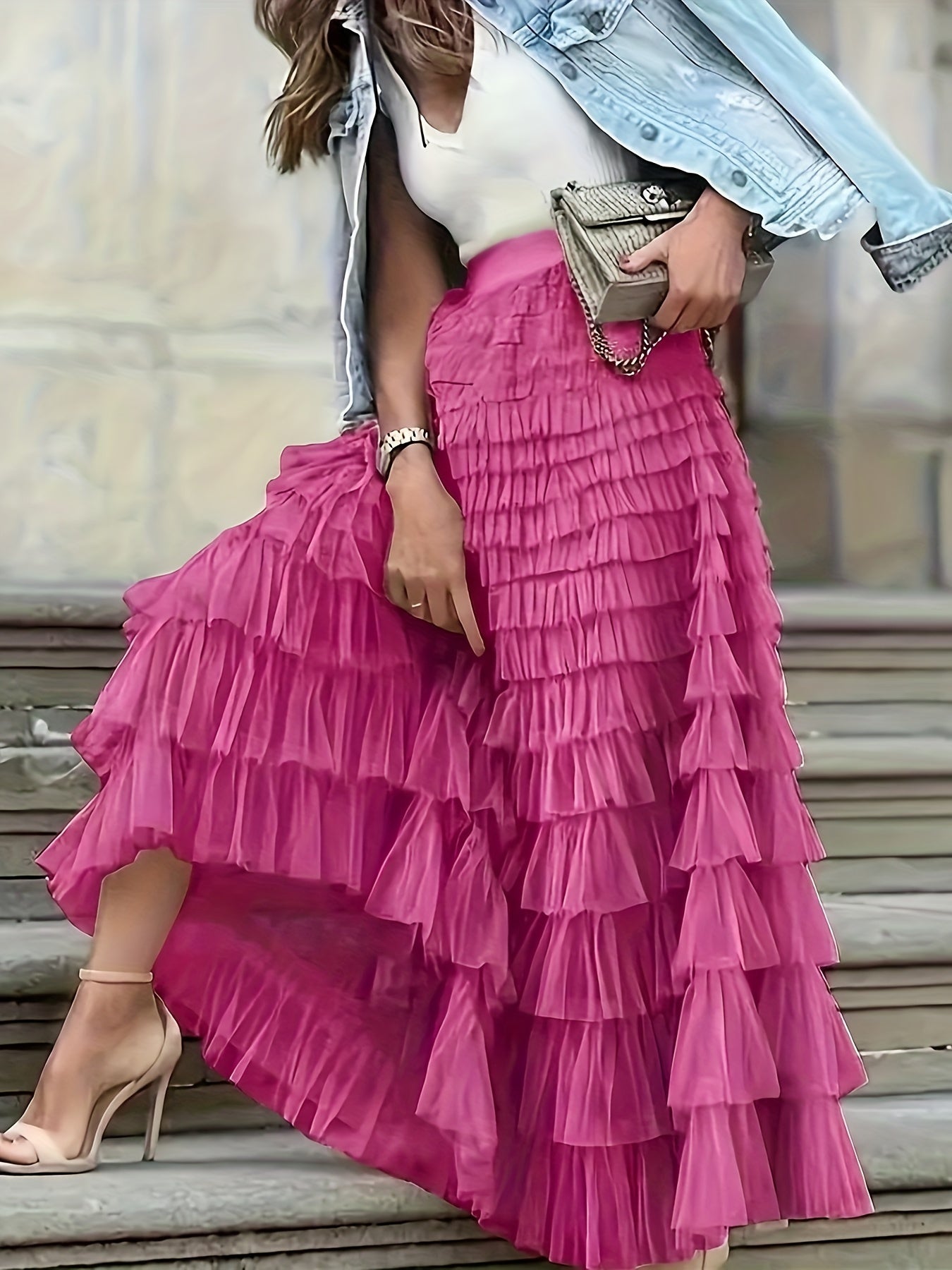 ZADIYA™ | Cascade Layered Hem Skirt