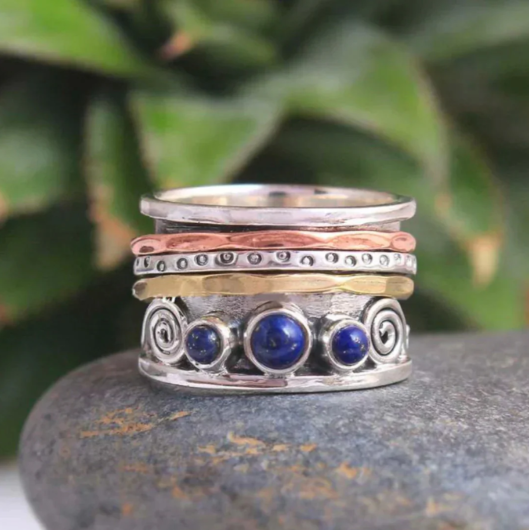 ZADIYA™ | Boho Sapphire Meditation Ring
