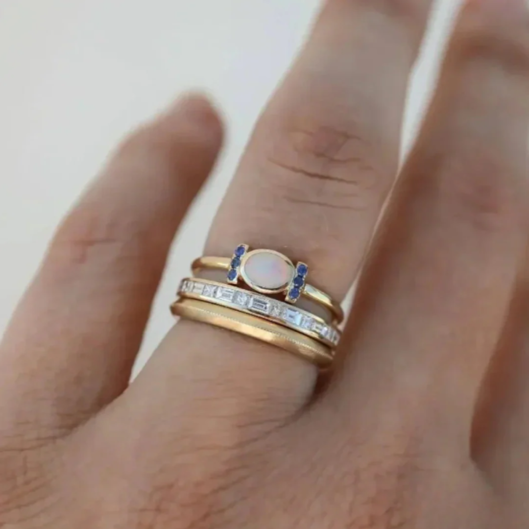 ZADIYA™ | Ring Set with Opal in Gold