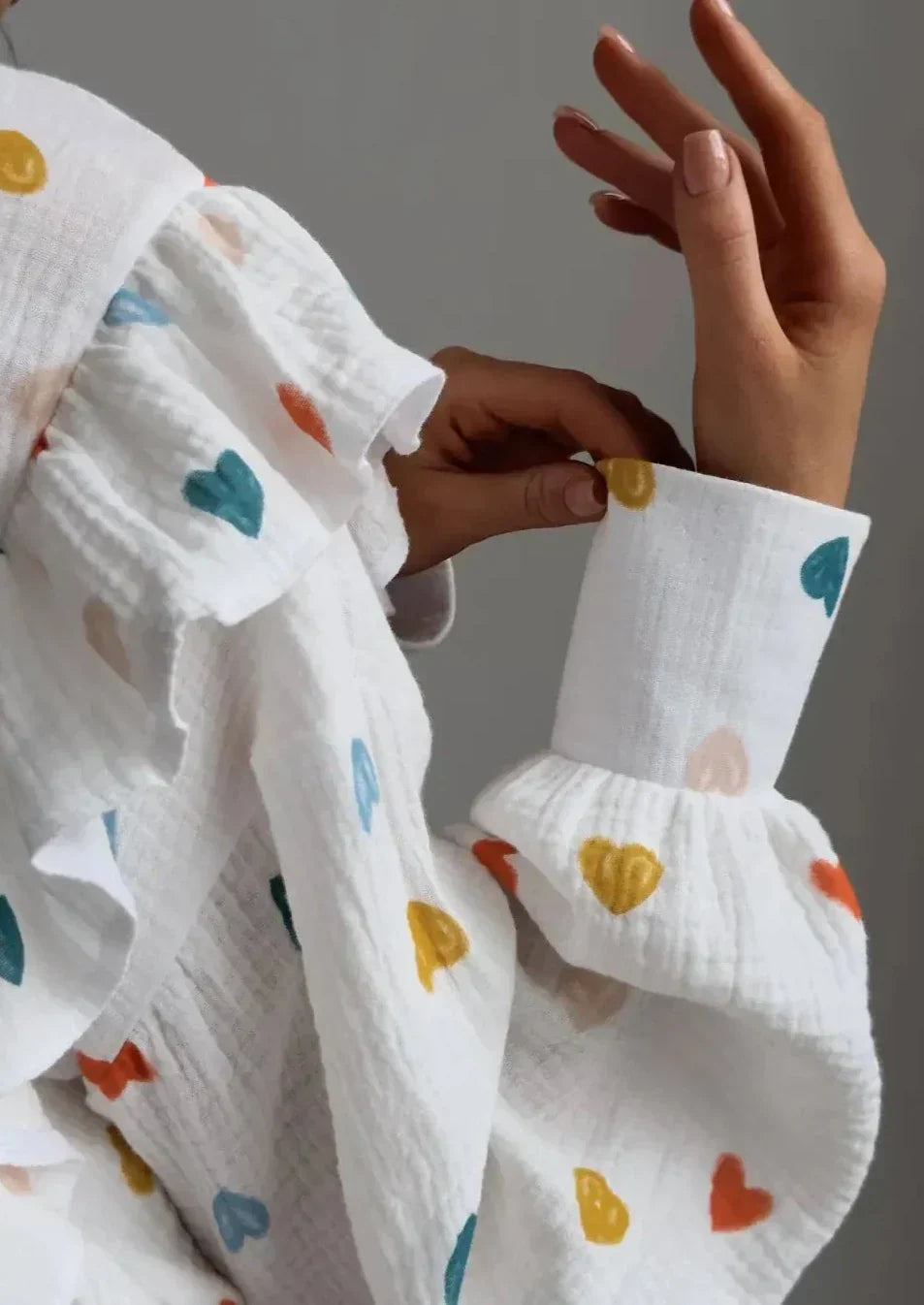ZADIYA™ | HEART PRINT SHIRT & SHORTS TWO-PIECE SET