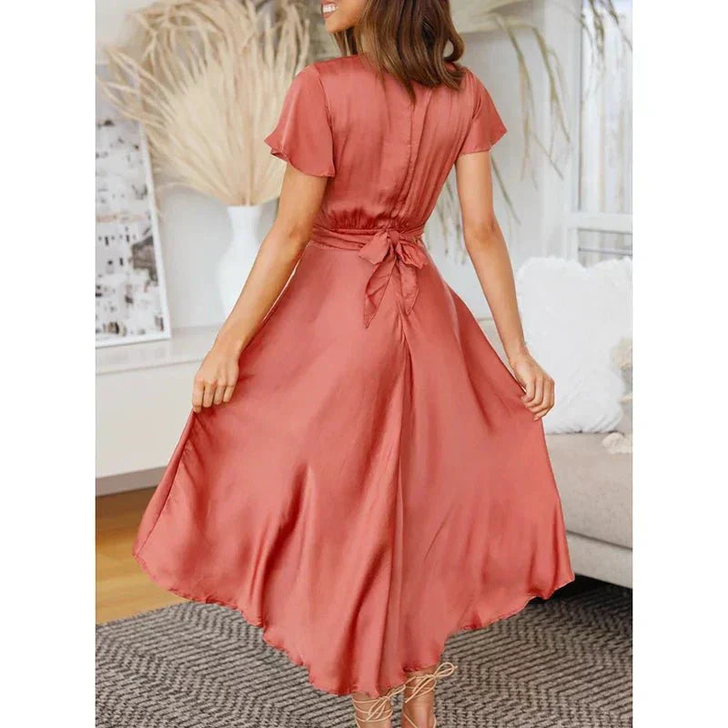 ZADIYA™ | FLUTTER SLEEVE MIDI DRESS