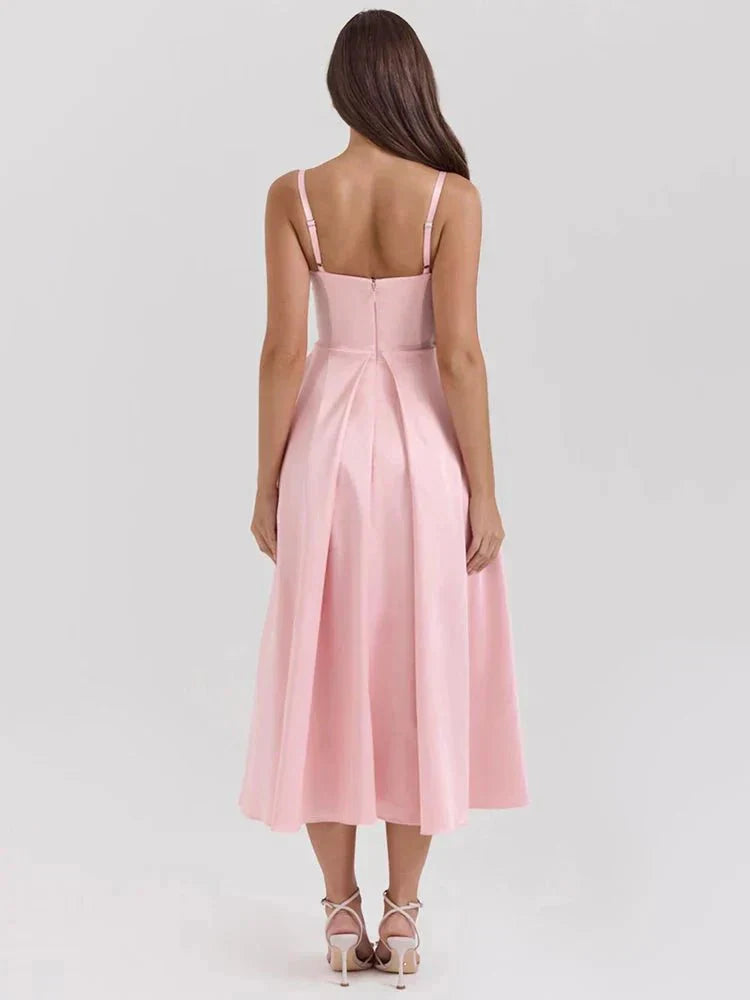 ZADIYA™ | SATIN SPAGHETTI STRAP DRESS